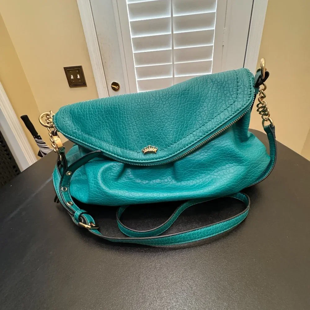 Juicy Couture faux leather teal crossbody bag